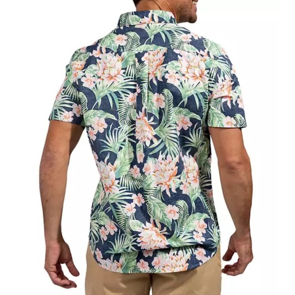 Chubbies Friday Shirt The Resort Wear Blue Faded Floral Button Up Medium S74